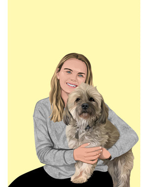 Custom Pet and Person Portrait - Digital File